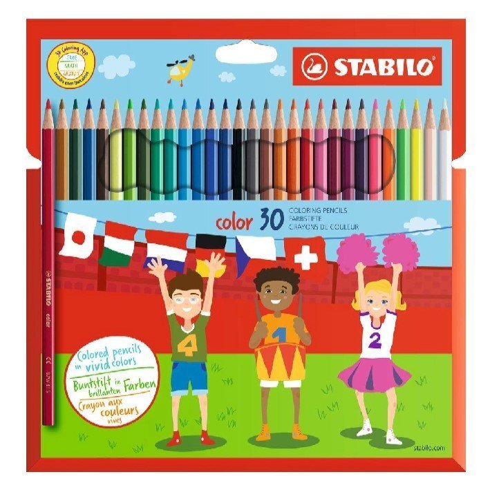 Värvilised pliiatsid Stabilo Color 30 värvi цена и информация | Kunstitarbed, voolimise tarvikud | kaup24.ee