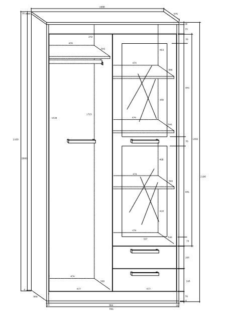 Riidekapp Maximus 2D2s, pruun hind ja info | Kapid | kaup24.ee