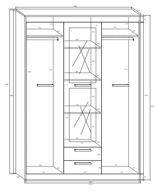 Riidekapp Maximus 3D2s, tamm/valge hind ja info | Kapid | kaup24.ee