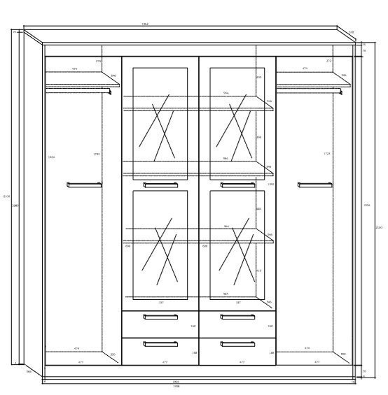 Riidekapp Maximus 4D4s, pruun hind ja info | Kapid | kaup24.ee