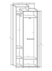 Riidekapp Rio L1D, tamm/valge hind ja info | Kapid | kaup24.ee