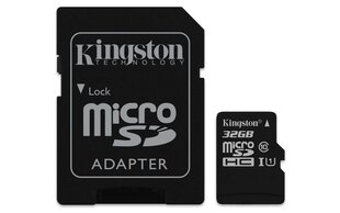 KINGSTON microSD 32GB Canvas Select hind ja info | Mobiiltelefonide mälukaardid | kaup24.ee