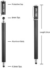 Metro входной карандаш смартфона TouchStift Touch Pen 4 Peee 2 в 1 Premium Pen Stylus с 20 х совета по замене для iPhone iPad Samsung Galaxy Handy и планшеты (4*Black) цена и информация | Аксессуары для планшетов, электронных книг | kaup24.ee