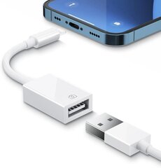 Lightn-ing на USB-адаптер, USB 3.0 Socket OTG Data Data Sync Adapter, совместимый с iPhone/I-PAD, опорные концентраторы, MIDI-клавиатура, мышь, чтения карт, адаптер USB Ethernet, iOS 9,2–13 (белый) цена и информация | Адаптеры и USB-hub | kaup24.ee