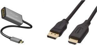 Cable Direct - USB C на DisplayPort DP -адаптер - 0,15 млн. - (разрешения до 4K/60 Гц, USB C 3.1 и Thunderbolt 3) и основы Amazon Соединение кабеля, дисплей на HDMI, 1,8 м. цена и информация | Адаптер Aten Video Splitter 2 port 450MHz | kaup24.ee