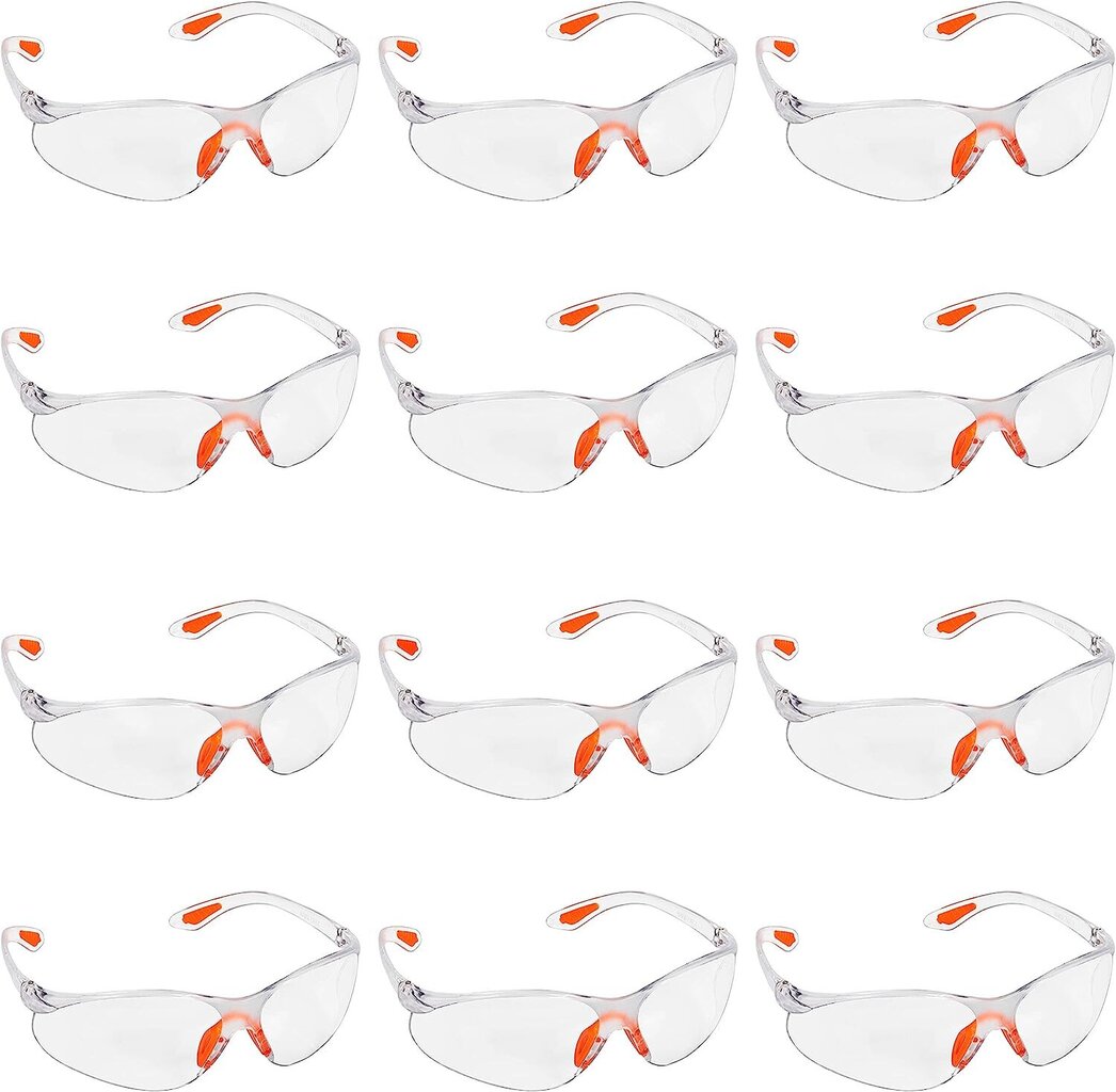Kurtzy 12-ER pakkimisklaasid, mis on läbipaistvad kummiga, nina ja kõrvade jaoks turvalistele kaitseklaasid hind ja info | Peakaitsmed | kaup24.ee