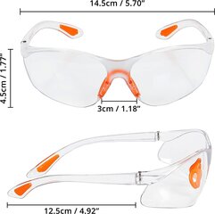 Kurtzy 12-ER Pack защитные очки прозрачные с резиновой вставкой на носу и ушах для безопасных защитных очков защиты. цена и информация | Головные катушки | kaup24.ee