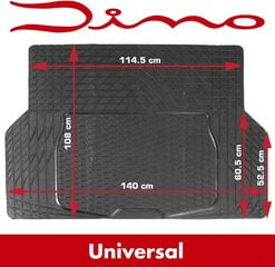 Dino 130026 pagasiruumi matt 140 x 108 cm universaalne kummimatt antilip -matt universaalne pagasiruumi kaitse hind ja info | Pagasimatid | kaup24.ee