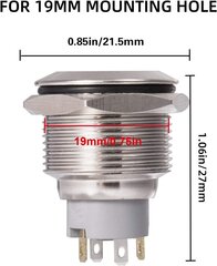 Metallist lukustussurvelüliti tase 6 x DC 12V/24V 4 hind ja info | Lisaseadmed | kaup24.ee