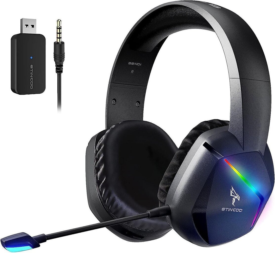 SOMIC 2,4G traadita mängude peakomplekt PS4, PS5 jaoks, eemaldatava mikrofoni ja RGB vikerkaare LED-ga, ruumilise heli, bassi, üle kõrvaklappidega mängude/heli/otseülekande režiimiga kõrvaklapid цена и информация | Kõrvaklapid | kaup24.ee