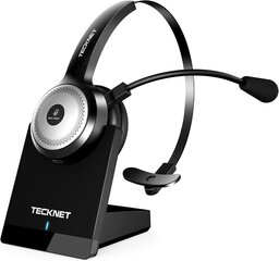 Tecknet Bluetooth -гарнитура с микрофоном, гарнитуру ПК с подавлением шума AI, беспроводной гарнитурой со станцией зарядки для колл -центра, компьютера, мобильных телефонов, Crystal Clear Chat, Super Light цена и информация | Наушники | kaup24.ee