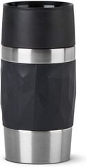 EMSA N21601 Travel Mug Compact Thermo/изоляционная чашка из нержавеющей стали | 0,3 литра | 3H горячий | 6H холодно | БЕЗ BPA | 100% плотный | Утечка -Проницаемый | Посудомоечная машина -Safe | 360 ° ОТКРЫВАНИЕ Черный цена и информация | Термосы, термокружки | kaup24.ee