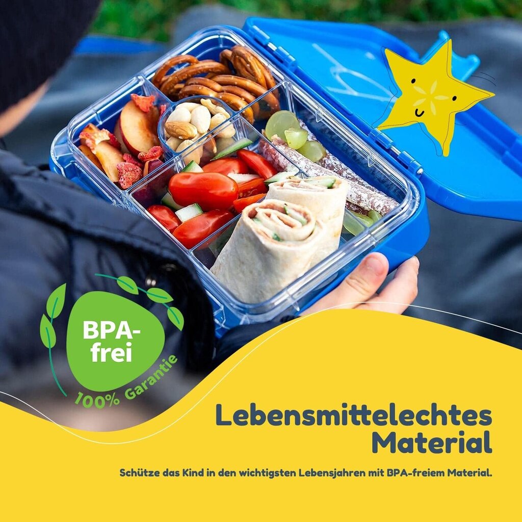 Schmatzfatzi juunioride lõunakasti lapsed subjektidega BPA tasuta lõunakasti lapsed | Bento Box Kinder | BrotBox | Suupistekast | Ideaalne kool, lasteaed ja liikvel (sinine) hind ja info | Toidu säilitusnõud | kaup24.ee