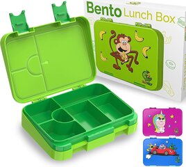 Коробка для закусок Bento Box, зеленая цена и информация | Посуда для хранения еды | kaup24.ee