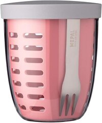 Mepal Fruitpot Ellipse Nordic Pink-600 ml sisu-ideaalset puuvilja-, puuvilja- ja köögiviljade jaoks maanteel drenaatorite ja kahvli-dishwasher-safe'iga, PP/PCTG, 107 mm цена и информация | Посуда для хранения еды | kaup24.ee