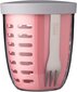 Mepal Fruitpot Ellipse Nordic Pink-600 ml sisu-ideaalset puuvilja-, puuvilja- ja köögiviljade jaoks maanteel drenaatorite ja kahvli-dishwasher-safe'iga, PP/PCTG, 107 mm цена и информация | Toidu säilitusnõud | kaup24.ee