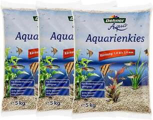 Dehner Aqua Aquarium kruus, tera suurus 1 - 2 mm, 3 x 5 kg (15 kg), valge hind ja info | Akvaariumid ja seadmed | kaup24.ee