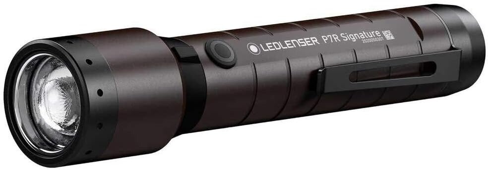 Ledlenser, P7R signatuur, LED -taskulamp, 2000 luumenit, akuga, laetav, veekindel, fookus, valgusvahemik 330 meetrit, valgust kuni 90 tundi, magnetilise laadimiskaabliga, espresso pruun цена и информация | Taskulambid, prožektorid | kaup24.ee