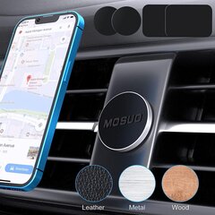 Mosuo mobiiltelefoni hoidja auto magnet, 2 tükki auto mobiiltelefoni hoidja magnetiliselt universaalne, 4 metalliplaati iPhone/Samsung/Huawei/Xiaomi/Galaxy/Moto GPS jne, hõbe цена и информация | Держатели для телефонов | kaup24.ee