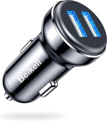 Bekell Sigarette Ligher USB Auto Charger, 36W/6A Metall Mini Car Charge 2-порт Автомобильный адаптер быстро зарядки с технологией с интеллектуальным устройством-адаптивным зарядкой для iPhone 13/12/11, Galaxy, Huawei и многое другое цена и информация | Зарядные устройства для телефонов | kaup24.ee