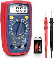 Astroai Digital Multimeter с OHM Volt Ampere Test Test Test Test напряжение переменного/постоянного тока, электричество DC, сопротивление, диод, преемственное измерение прибора с подсветкой, красным цена и информация | Дополнительные принадлежности | kaup24.ee