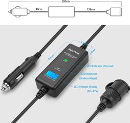 Ropow VM10 12V 10A 120W All-IN-IN-1 автомобильный монитор автомобиля и протектор и удлинители с сигаретой зажигалка цена и информация | Lisaseadmed | kaup24.ee