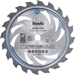 KWB Circuit Sow Blade 156 x 12,75 мм, плавно, особенно для аккумуляторных машин, пилы, подходящее для мягких и лиственных пород, плотников и таблич цена и информация | Запчасти для садовой техники | kaup24.ee