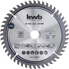 KWB Circuit Sow Slade 160 x 20 mm mm, väga peen lõigatud, saetera, mis sobib tööplaatidele, puidule ja kaetud paneelidele цена и информация | Запчасти для садовой техники | kaup24.ee