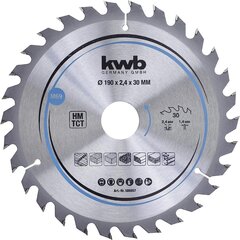 KWB Circuit Sowlala 190 x 30 mm mm, kiire lõigatud, sae tera, mis sobib pehmete ja lehtpuude, puusepaplaatide ja puitplaadi jaoks цена и информация | Запчасти для садовой техники | kaup24.ee