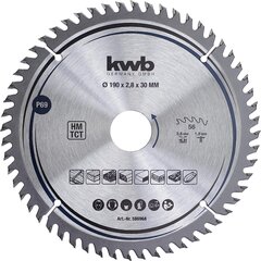 KWB Circuit Sow Blade 190 x 30 мм мм, очень тонкий разрез, лезвие, подходящее для рабочих столов, дерева и панелей с покрытием цена и информация | Запчасти для садовой техники | kaup24.ee