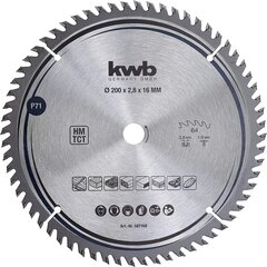 KWB Circuit Sow Blade 200 x 16 мм мм, очень тонкий разрез, лезвие, подходящее для рабочих столов, дерева и панелей с покрытием цена и информация | Запчасти для садовой техники | kaup24.ee