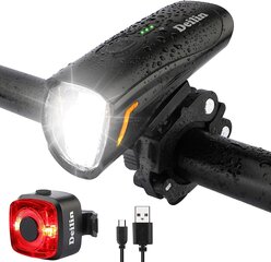 Deilin täiustatud LED -jalgrattavalgust, kuni 100 luksi jalgrattalampi, heakskiidetud USB -laadimisrattavalgustus, IPX5 veekindel jalgrattavalgus esikülg ja tagavalgustus hind ja info | Jalgratta tuled ja helkurid | kaup24.ee