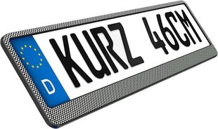 2 numbrimärgi hoidjat lühike 46 x 11cm auto numbrimärgi hoidja lühike numbrimärgi hoidik 460 mm x 110mm lühike numbrimärgi hoidja (süsinik - sihtmärgi lipu geenioptika) hind ja info | Lisaseadmed | kaup24.ee