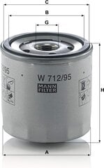 Algne Man Filter õlifilter W 712/95-eest autosid hind ja info | Lisaseadmed | kaup24.ee