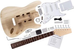 Rocktile DIY Strat Kit E -Guitar -"Do -It -Yourself" Kit Strat -Style -body: Paulownia -neck: Maple Vinted -fingerboard: Blackwood цена и информация | Принадлежности для музыкальных инструментов | kaup24.ee