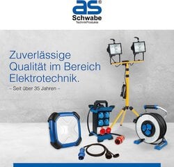 AS-SCHWABE Pikenduskaabel 25 M-220-230 V, 16 A Schuko / euroühendus-väljast väljalaskeava pikendus Kaabel-elektrienergia pikendus välistingimustes asuvasse piirkonda-IP44-valmistamiseks Saksamaa-kollases I 60355 hind ja info | Pikendusjuhtmed, kaablid | kaup24.ee