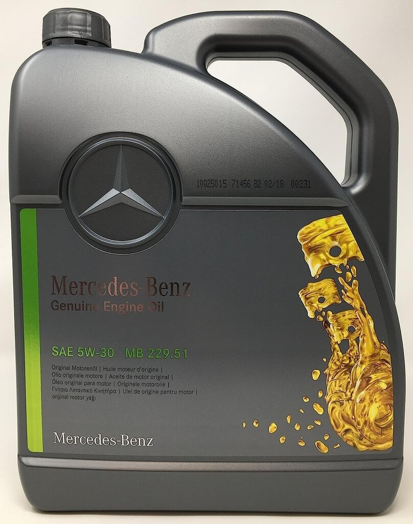 Mercedes Benz originaalne mootoriõli 5W30 229.51 6 -liitrit цена и информация | Mootoriõlid | kaup24.ee