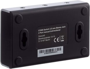Delock 2-port Switch Stereo Jack 3,5mm hind ja info | Muusikariistade tarvikud | kaup24.ee