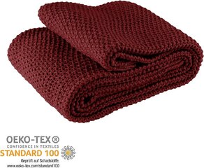 Kihukas tekkross 140x190 cm punane - kudumistekk Oekotex soe pehme tekk üllaste ja lihtsate kudumismustritega hind ja info | Tekid | kaup24.ee