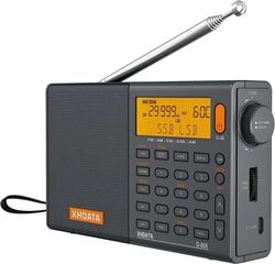 XHDDATA D-808 Портативное цифровое радио UK-STEREO/KW/LW SSB RDS Air Band Multi-Band-Radio GoundeSpeaker с ЖК-дисплеем. Аварийный сигнал и нарядный батарея 2000 MAH (серый) цена и информация | Радиоприемники и будильники | kaup24.ee