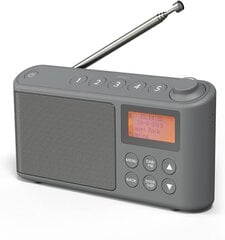 Радио Dab/Dab Plus/FM, небольшие цифровые радиопоративные батареи, Mini Radio Digital Akku & Network Cocpociation Radio, USB -зарядная кабель (Grey) цена и информация | Радиоприемники и будильники | kaup24.ee