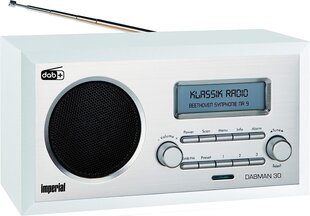 Imperial Dabman 30 Digitaalne raadio (DAB+ / DAB / VHF, AUX IN, sealhulgas toiteallikas) Valge цена и информация | Радиоприемники и будильники | kaup24.ee