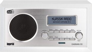 Imperial Dabman 30 Digitaalne raadio (DAB+ / DAB / VHF, AUX IN, sealhulgas toiteallikas) Valge цена и информация | Радиоприемники и будильники | kaup24.ee