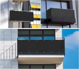 Защита для защиты от балкона Seky Balcony Balcony Cope HDPE 220 г/м², слегка прозрачный ветер и защита от ультрафиолета, с защитой от атмосферных воздействий, с поклонниками, нейлоновыми кабелями и шнуром цена и информация | Зонты, маркизы, стойки | kaup24.ee