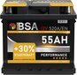 BSA autoaku 55AH 12 V aku 520A/EN +30% ALLATUD LÄÄNEMÄRGE Asendatud 44AH 45AH 50AH 52AH 46AH 47AH 53AH 53AH цена и информация | Akud | kaup24.ee