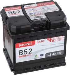 Accurat auto aku starter aku B52 12V 52ah 460A külm käivitusvoolu praegune plii-happetehnoloogia märg aku, 30% lisatoodang, hooldusvaba цена и информация | Аккумуляторы | kaup24.ee