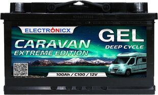 Geel aku 12v 100ah Electronicx Caravan Extreme Edition Päikeseenergia aku 12v aku 12 V päikeseakud varustage aku 12 V geel haagissuvila aku mootorrahe kollane aku 12v 100ah päikeseenergia aku цена и информация | Аккумуляторы | kaup24.ee