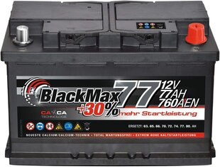 Аккумулятор Blackmax Car 12V 77AH 760A/EN стартовый аккумулятор заменяет 68AH 70AH 72AH 74AH 75AH цена и информация | Аккумуляторы | kaup24.ee