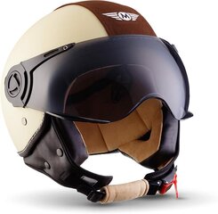 Moto Helmets® H44 "Vintage Creme" · Jet-heelikund · mootorratta kiivri tõukeratta kiivri tõukeraketiga borett-bobber mofa kiivri copper retro ristleja vintage pilootratta biker · ECE Visior Quick Lock Pocket M (57-58cm) hind ja info | Mootorratta kiivrid | kaup24.ee