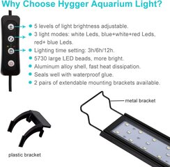 Освещение для аквариума Hygger цена и информация | Аквариумы и оборудование | kaup24.ee